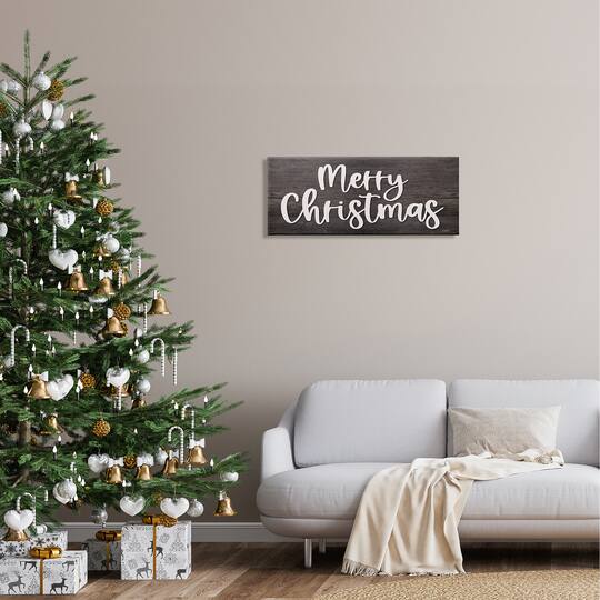 Stupell Industries Merry Christmas Farmhouse Phrase Canvas Wall Art